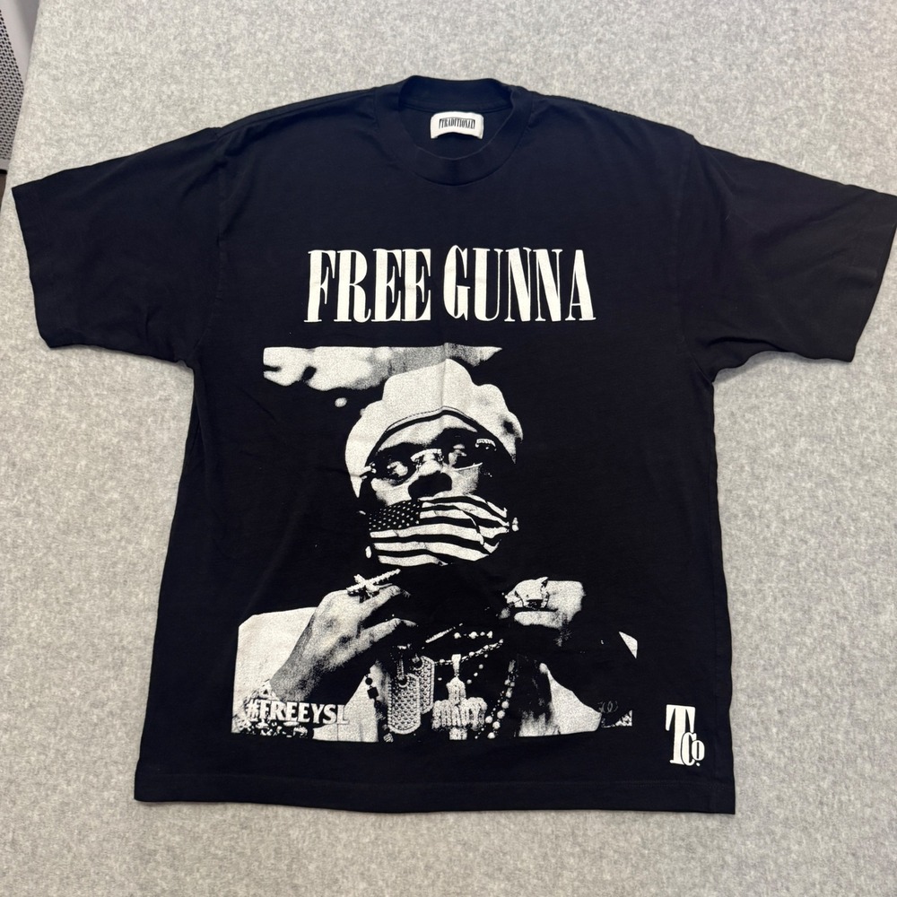 Traditional‎ Free Gunna Wuanaland Protect Black Art Graphic Tee Black Mens Small